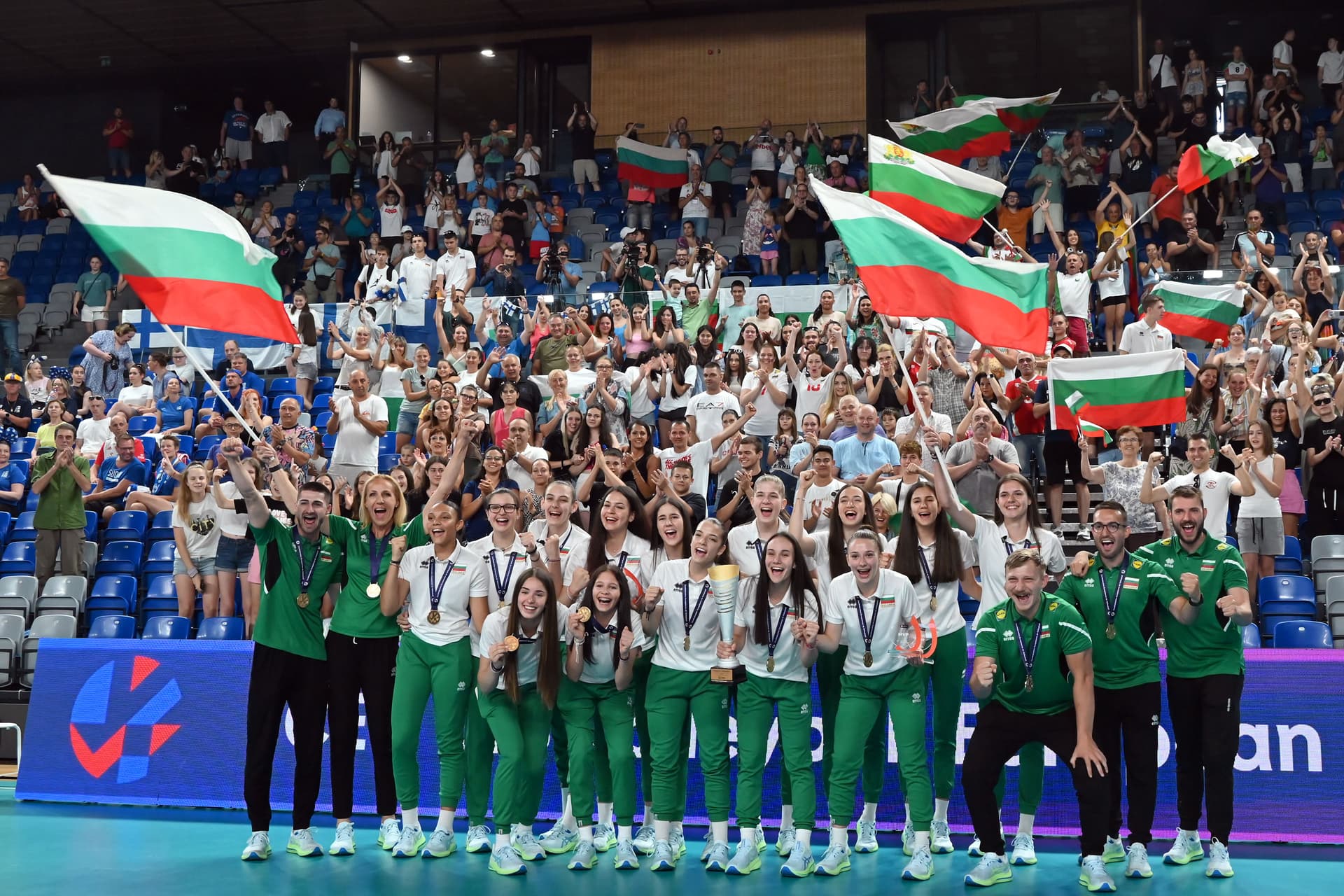 A champion's welcome: The European queens returned home today