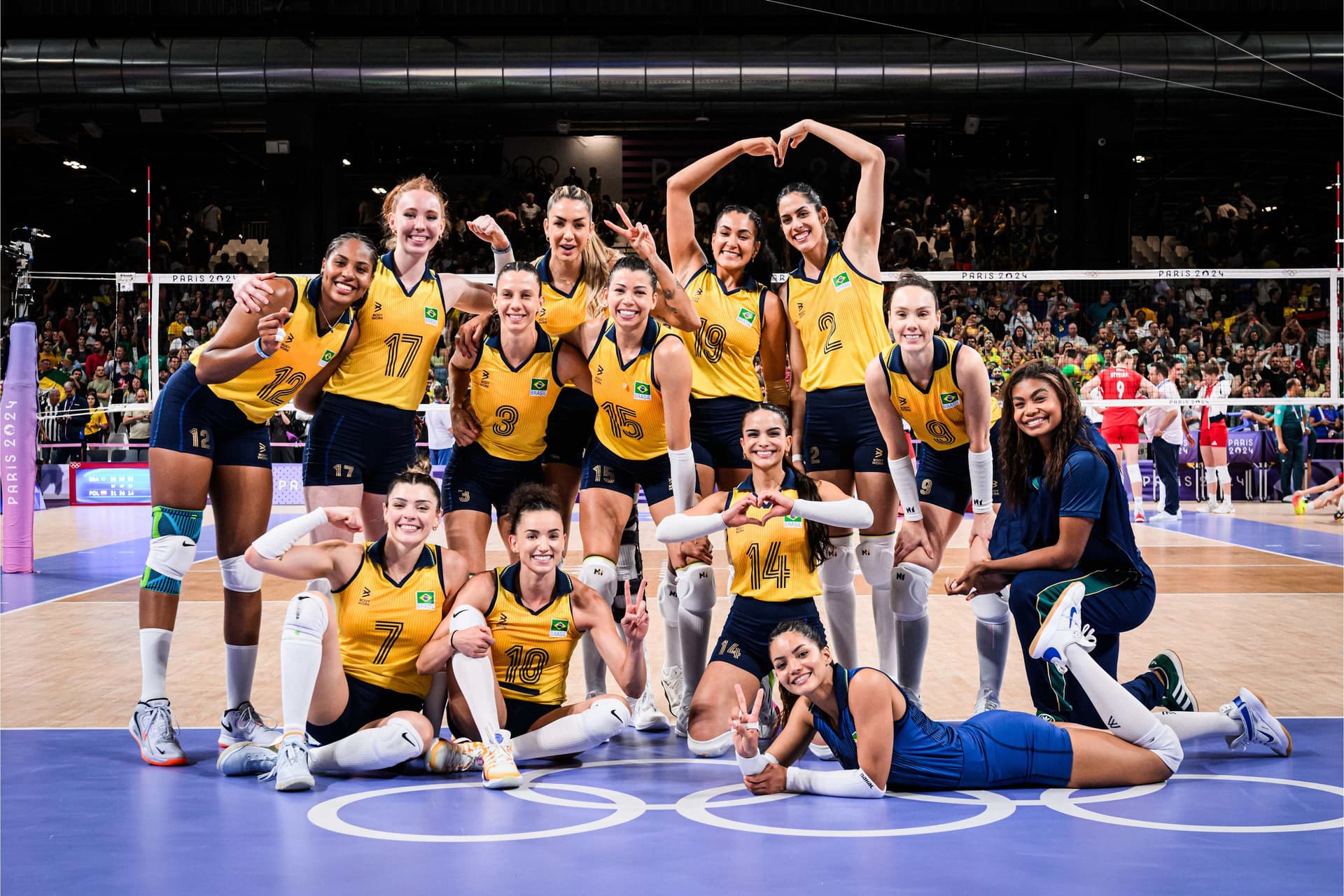 Brazil defeated Poland 3-0, took a set 38:36, finished first, and determined the women's quarterfinal pairings.