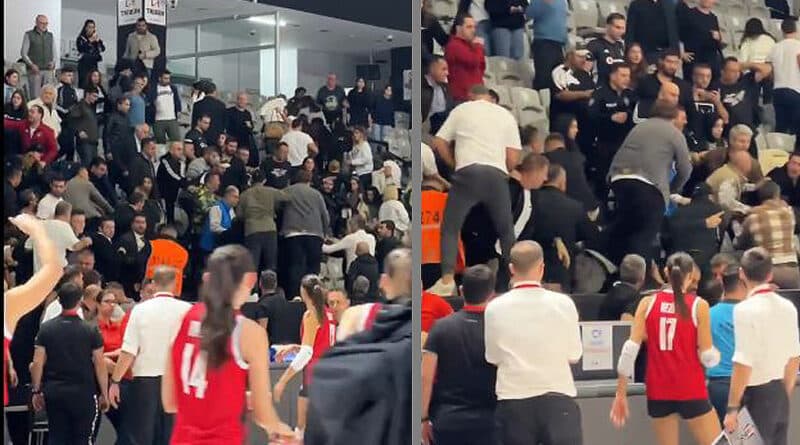 Women's match in Turkey interrupted due to fight in the stands